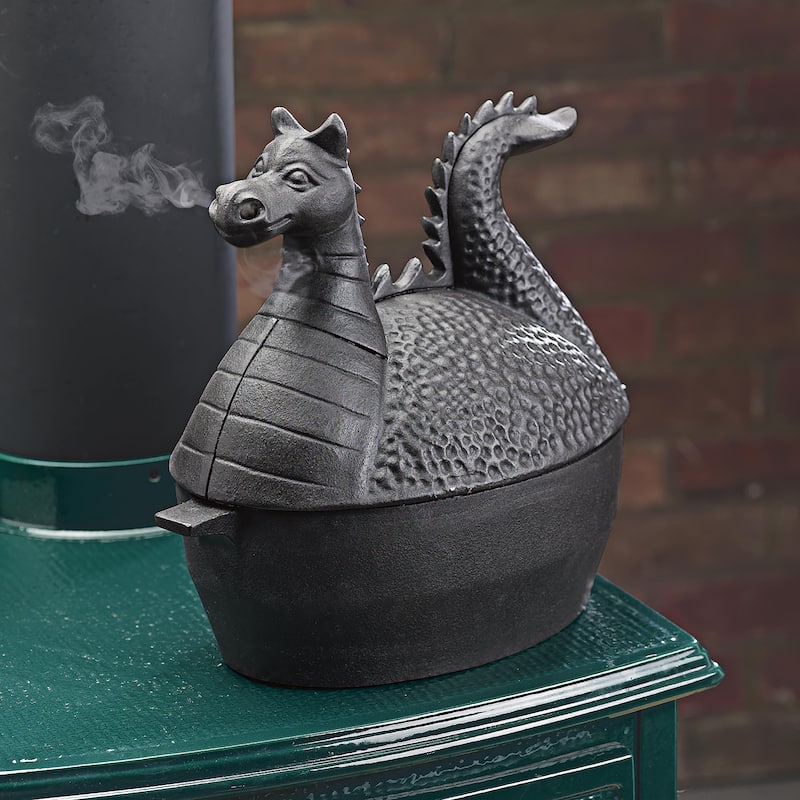 Dragon Woodstove Steamer in Cast Iron - Black