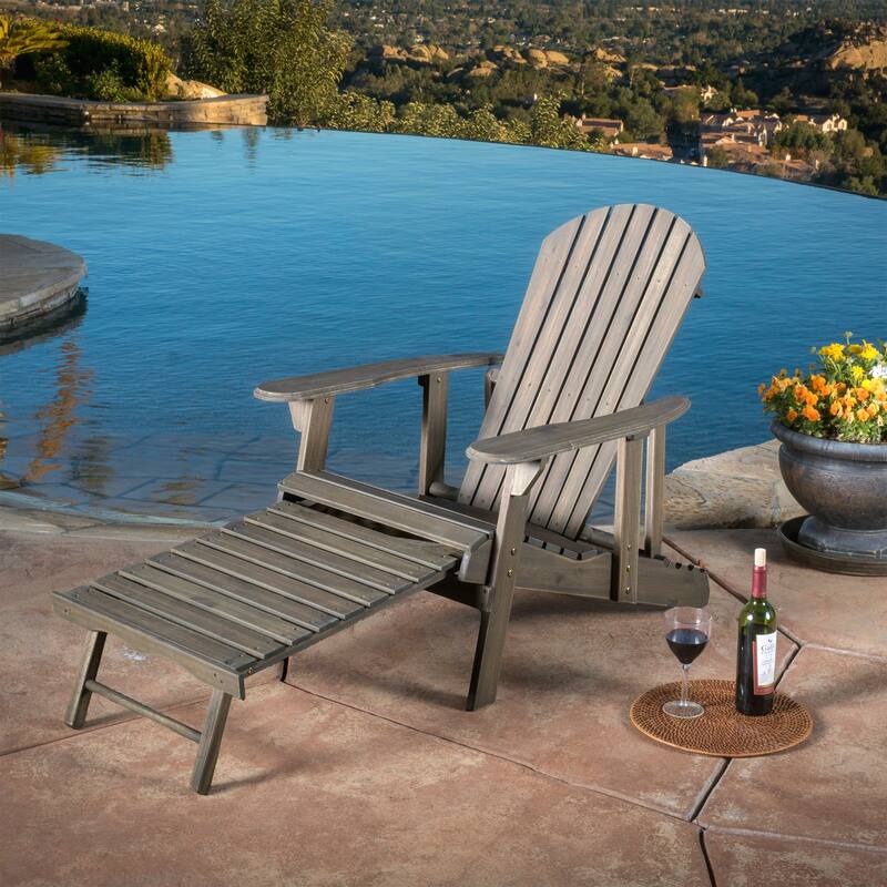 Rustic Acacia Wood Folding Adirondack Chair