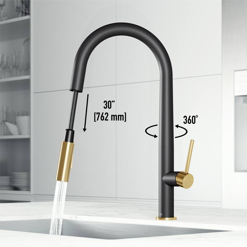 VIGO Greenwich 18" H Single Handle Pull-Down Sprayer Kitchen Faucet