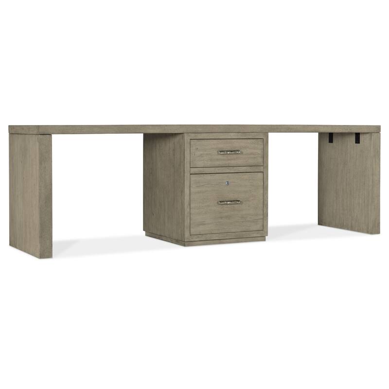 Hooker Furniture 6150-10924 96" Wood Veneer 2 Drawer Writing Desk - Medium Wood
