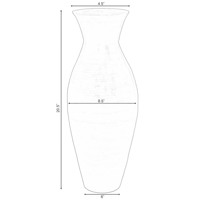 Uniquewise 21 inch Modern Bamboo Floor Vase Flared Design for Dining Room Living Room and Entryway Décor