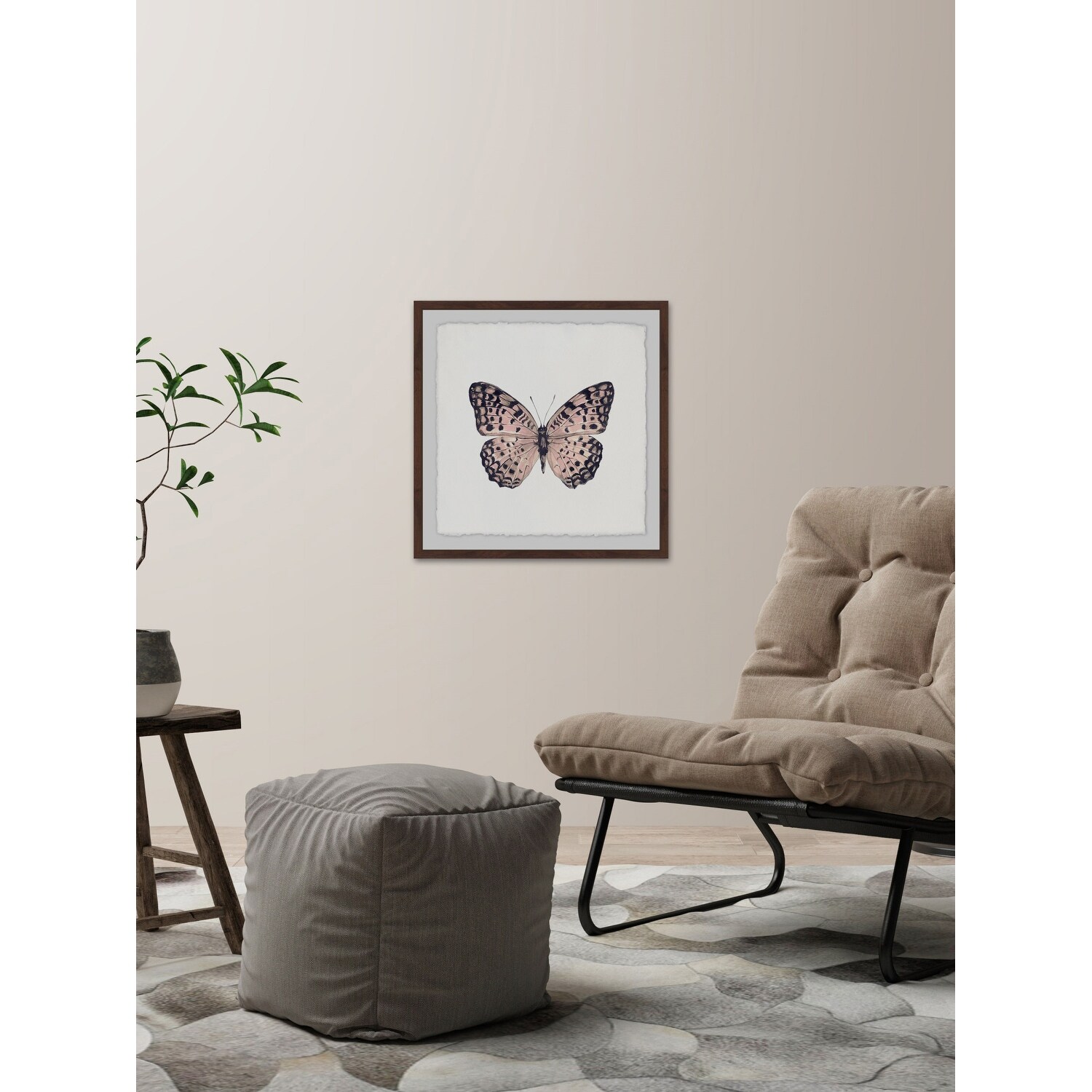 Shop Marmont Hill Mh Julinsc 5050 Dwfpfl 32 32 X 32 Pink And Black Butterfly Framed Giclee Painting On Paper Pink Free Shipping Today Overstock 22053140
