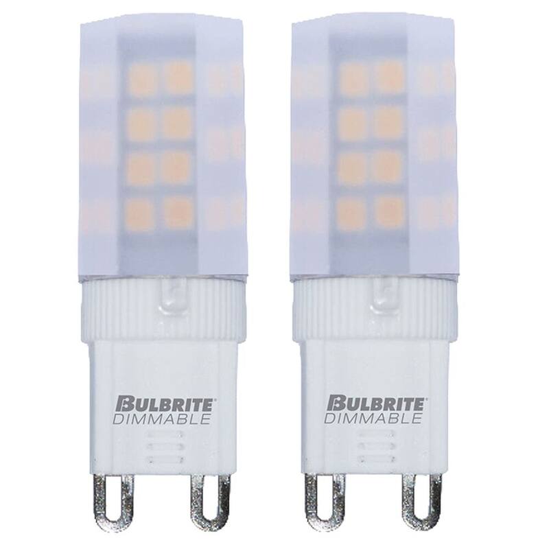 Bulbrite Pack of (2) 4.5 Watt Dimmable Frost Mini T4 Bi-Pin (G9) LED Bulb - 340 Lumens, 2700K, and 80 CRI