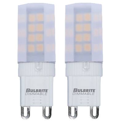 Bulbrite Pack of (2) 4.5 Watt Dimmable Frost Mini T4 Bi-Pin (G9) LED Bulb - 340 Lumens, 2700K, and 80 CRI