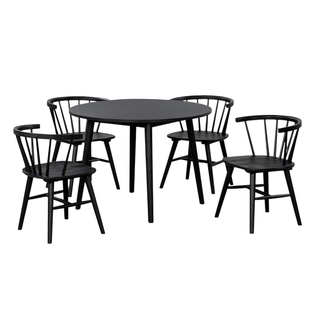 5 Piece Wooden Dining Set with Shaker Legs