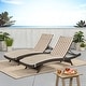 preview thumbnail 49 of 80, Salem Outdoor Chaise Lounge Cushion ONLY (Set of 2) by Christopher Knight Home - 79.25"L x 27.50"W x 1.50"H Brown/White