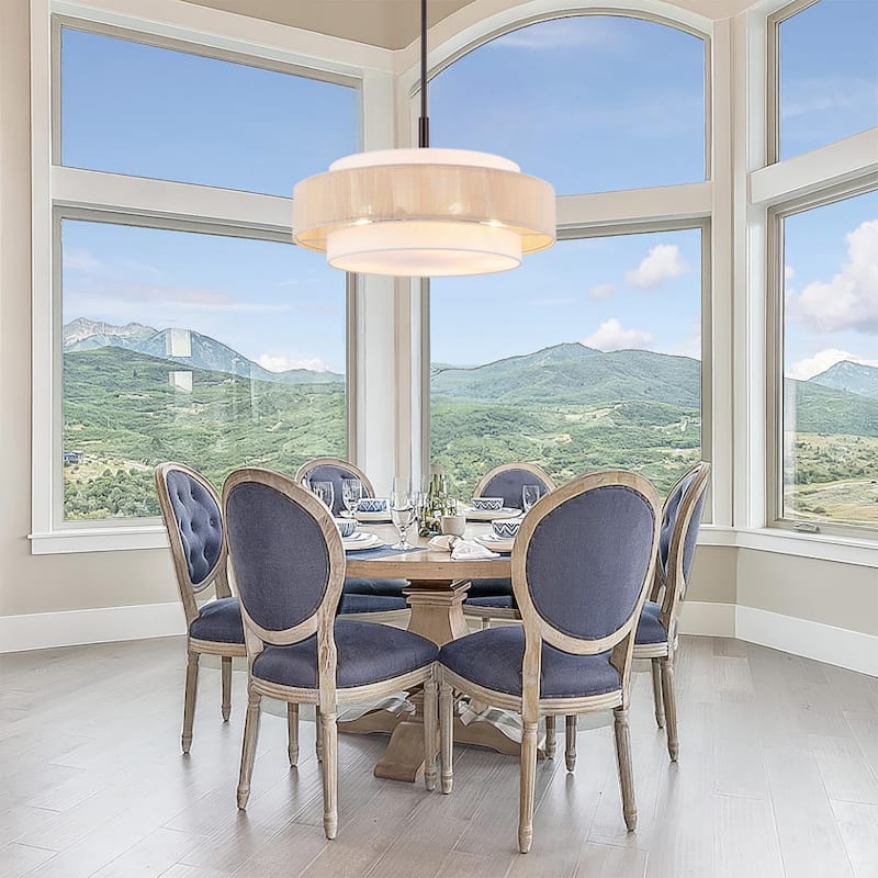 GetLedel 5-Light Double Shaded Drum Chandelier