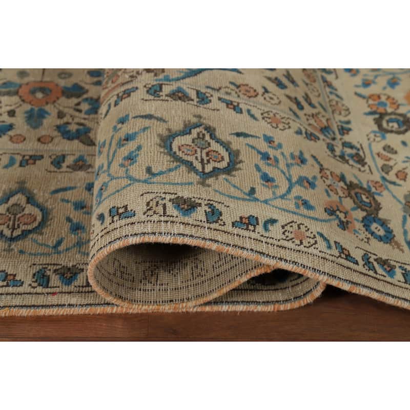 Tabriz Vintage Persian Area Rug Handmade Oriental Wool Carpet - 8'2" x 11'3"