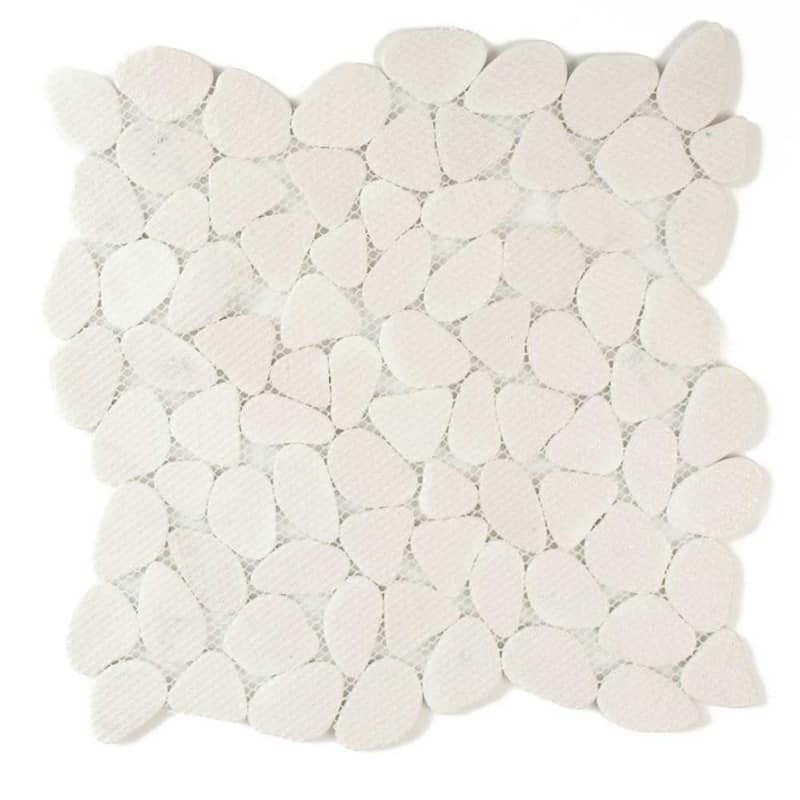 Huron Rock 12x12 Matte Glass Pebble Mosaic Tile - Floor, Wall, Backsplash