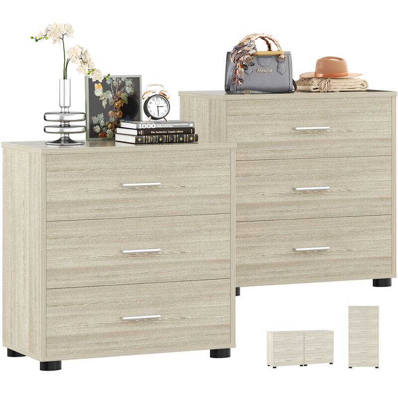 2-Pack Dressers with 6 Storage Drawers, Closet Organizers for Bedroom and Walk-in Closet