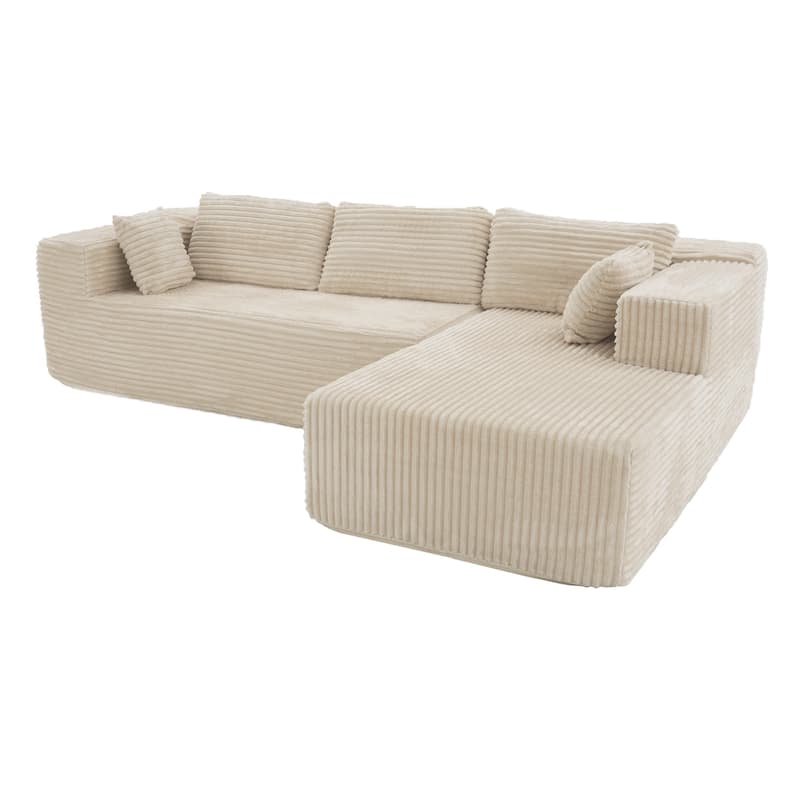 Black L-Shaped Compressed Foam Sofa – Ready-to-Use Sectional Couch with Chaise