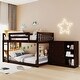 preview thumbnail 12 of 25, Twin over Twin Bunk Bed with 4 Drawers and 3 Shelves - Storage Master