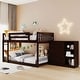 preview thumbnail 12 of 25, Twin over Twin Bunk Bed with 4 Drawers and 3 Shelves