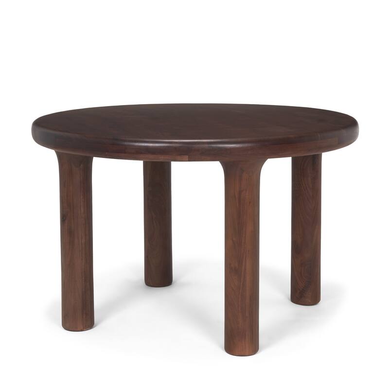 HomeRoots 48" Brown Solid Wood Round Top Dining Table - 48.00 in. x 30.50 in. x 48.00 in.