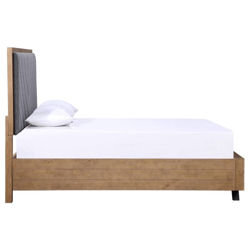 Taylor Contemporary Wood Panel Bed Light Honey Brown