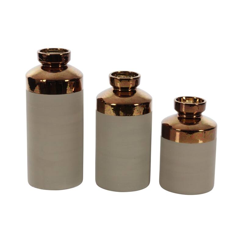 Grey Ceramic Contemporary Vase (Set of 3)