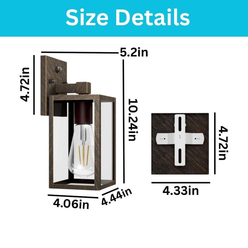 2 Pack bulb lights black brush gold wall sconce aluminum, tempered glass wall light