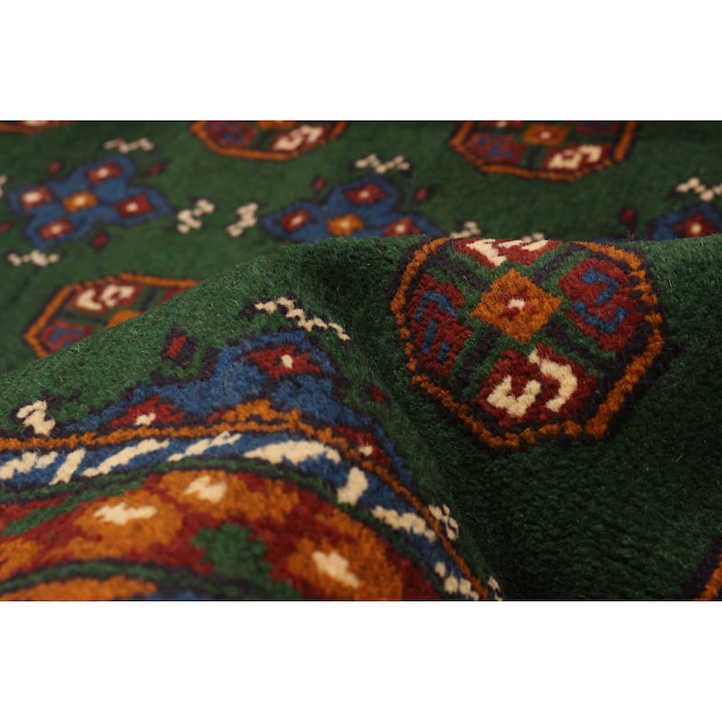 ECARPETGALLERY Hand-knotted Uzbek Kargahi Green Wool Rug - 4'10 x 6'4