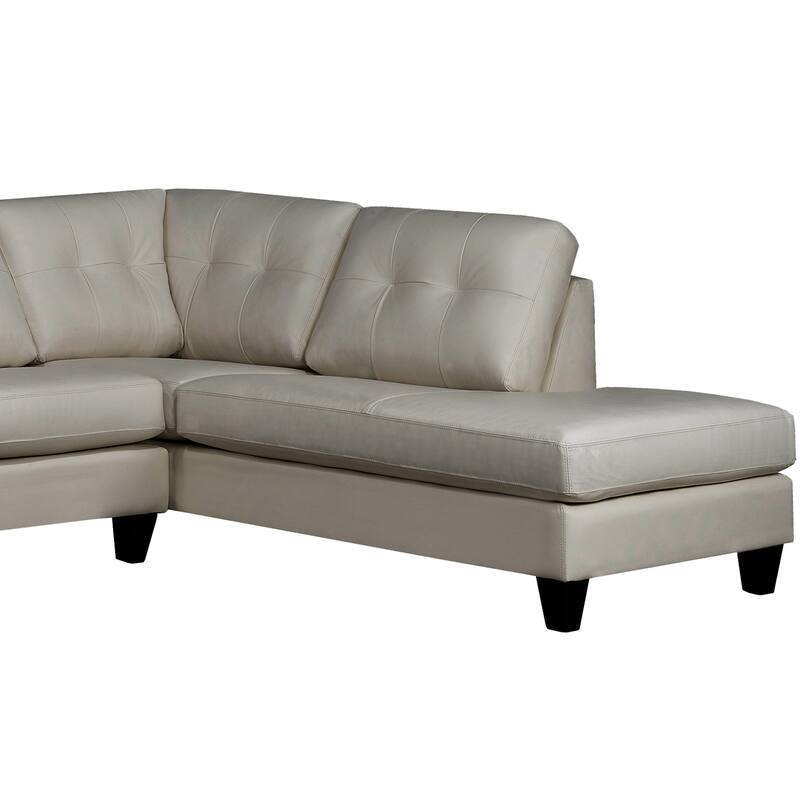 Tory Top Grain Leather Tufted Left/ Right-facing Sectional Sofa
