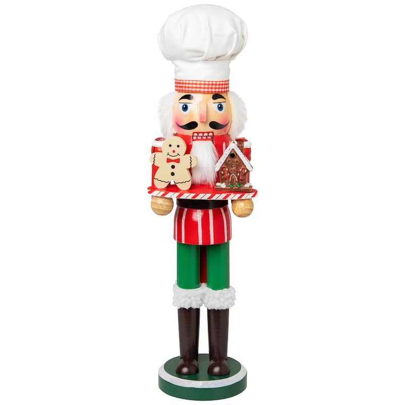 Gingerbread Chef Wooden Christmas Nutcracker - 15"