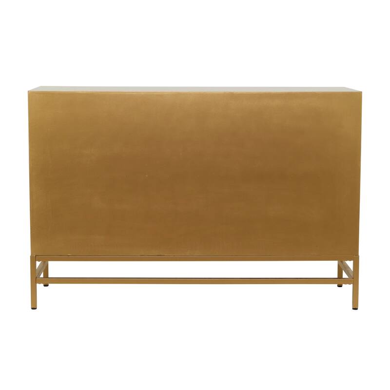 Gold Wooden 3 Door Room Cabinet or 3 Drawer Chest with Mirrored Front