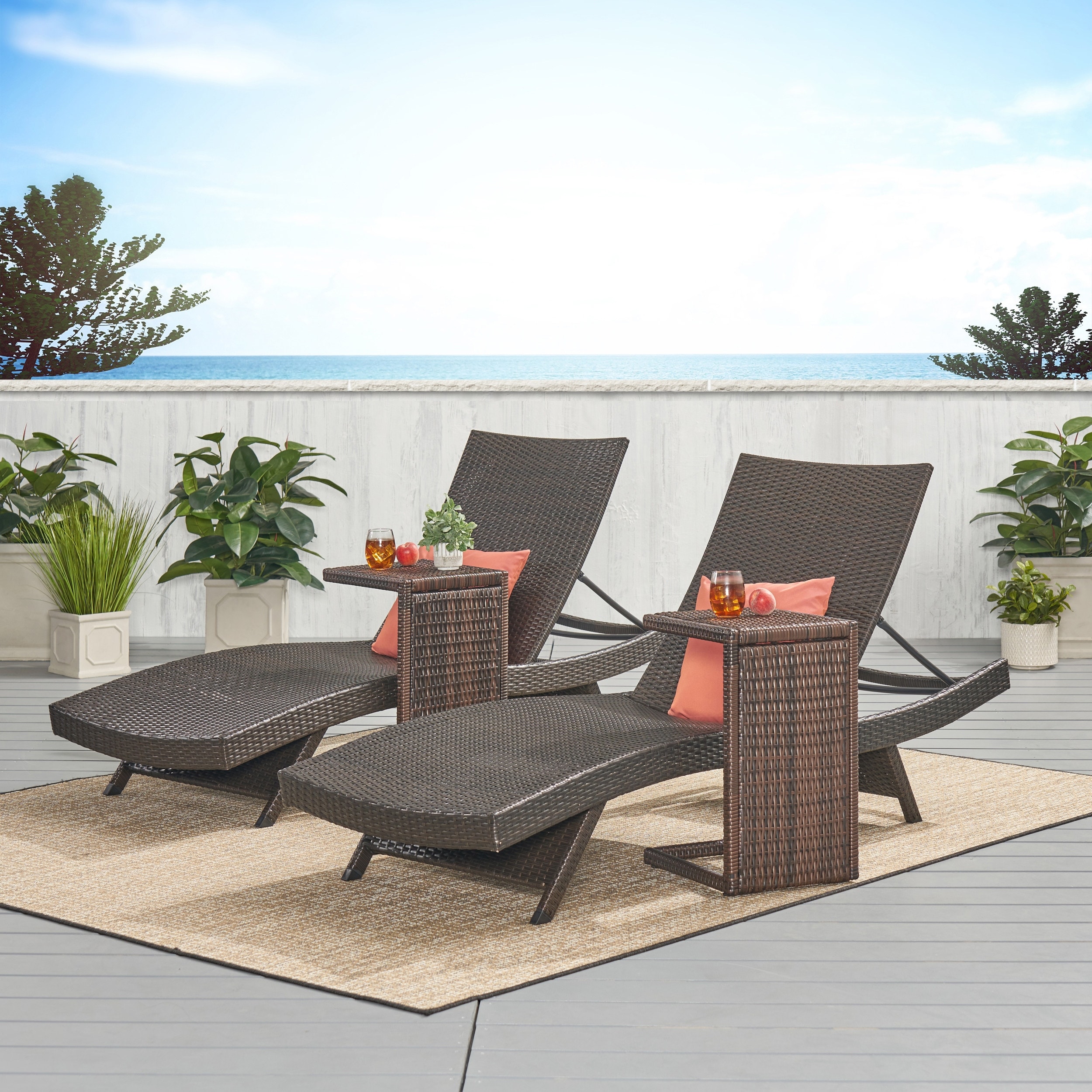 Wicker Transitional Patio Furniture Bed Bath Beyond