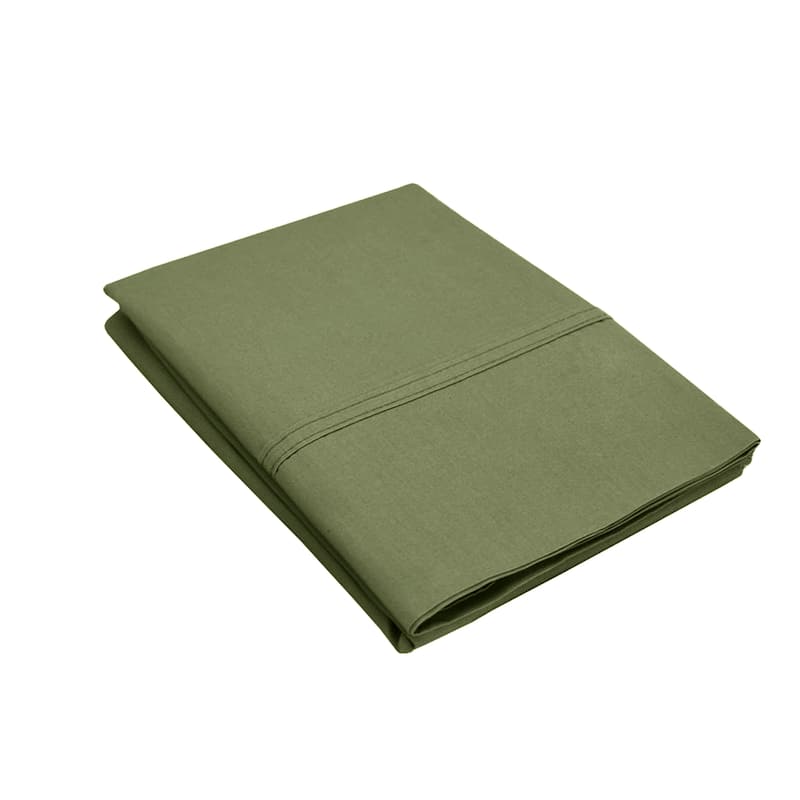Superior 300TC Flynn Solid Cotton Percale Pillowcase - (Set of 2) - Standard - Sage