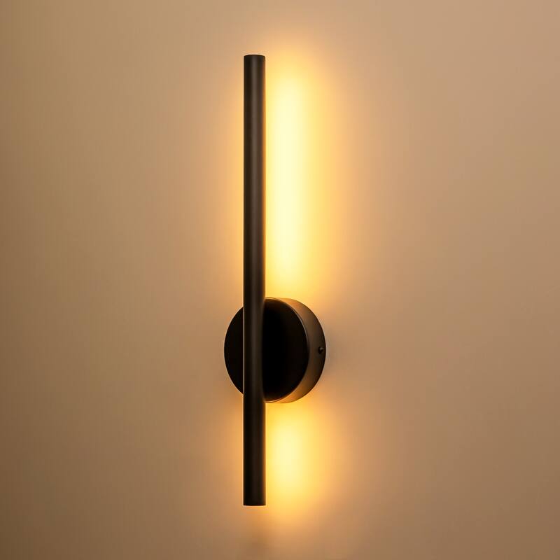 Modern Black Linear Integrated LED 3000K Warm Light Bathroom Vanity Light Wall Sconce