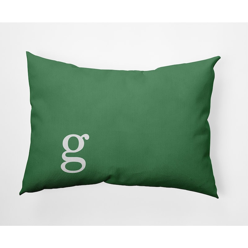 Modern Monogram Indoor/Outdoor Throw Pillow-G - 14" x 20" - Sage