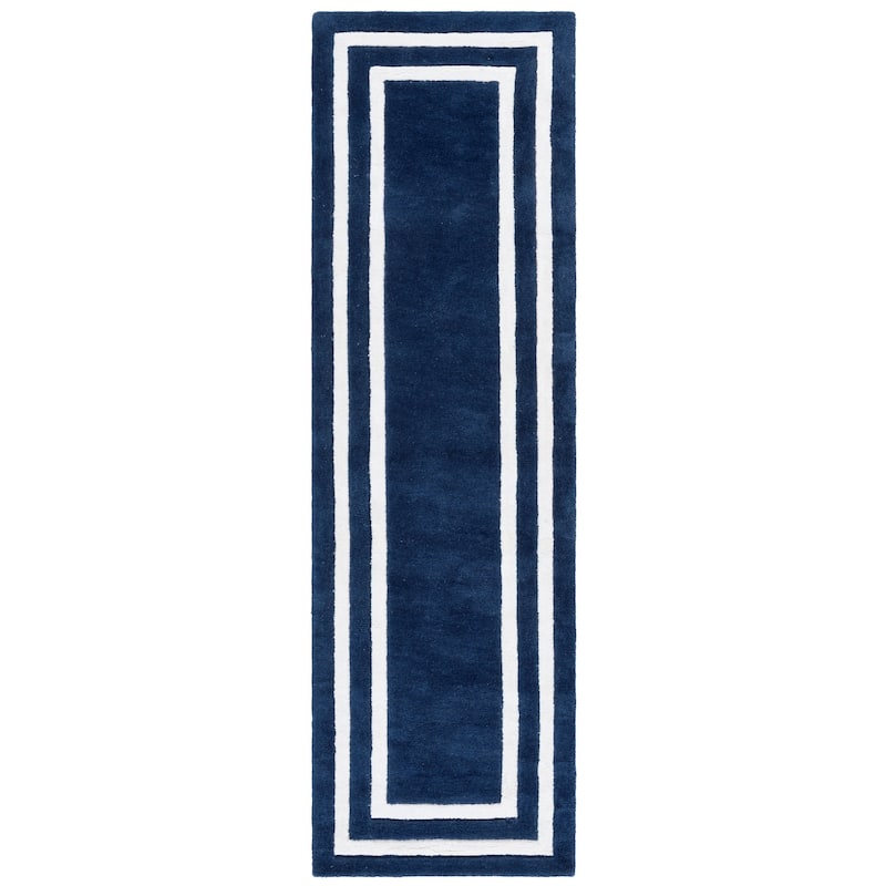 Lauren Ralph Lauren Handmade Roelien Wool Rug - Navy/Ivory - 2'3" x 10' Runner