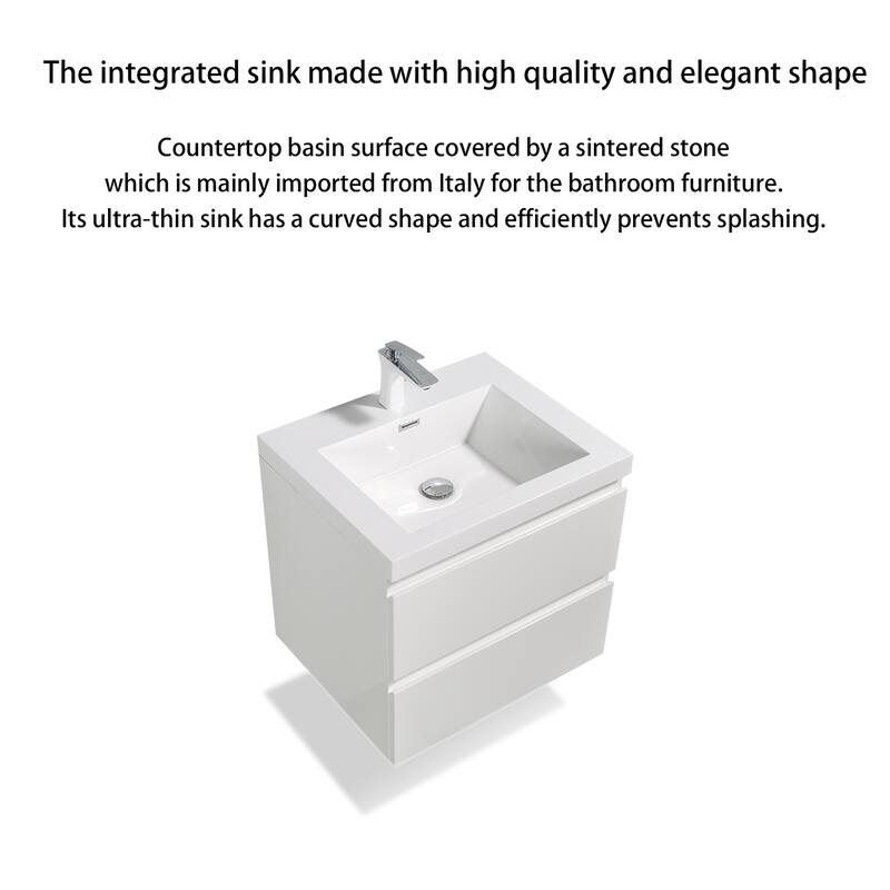 Floating Bathroom Vanity with Resin Top