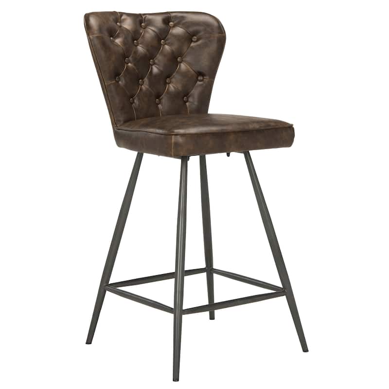 SAFAVIEH Catalina 37-inch Brown Counter Stool (Set of 2) - 16.9" x 21.7" x 37" - 17Wx22Dx37H