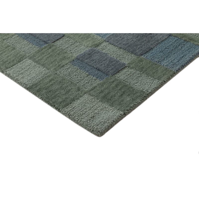 Terra by Obeetee Requiem Gemo Green Rug - Green/Teal - 2'6" x 8'