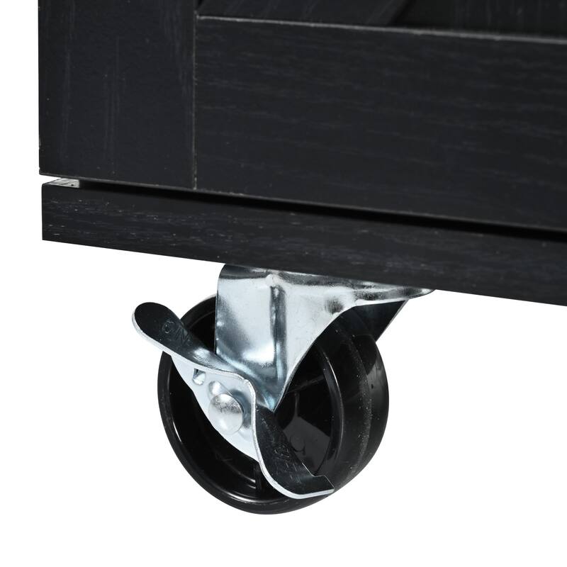 54.50'' Particle Board Farmhouse Kitchen Island with Power Outlet, Drop Leaf, Spice Rack, Rolling Wheels and 3 Drawers