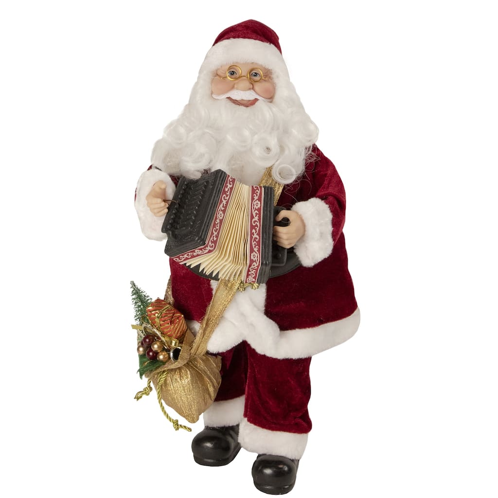 18" Animated and Musical Accordion Playing Santa Claus Christmas Figure