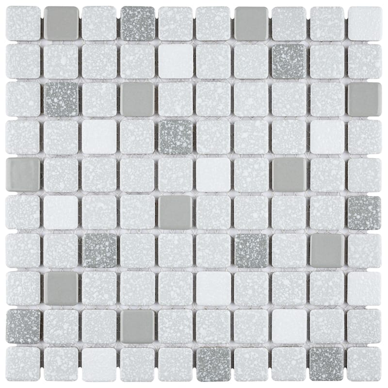 Merola Tile Crystalline Square Grey 12" x 12" Porcelain Floor and Wall Tile