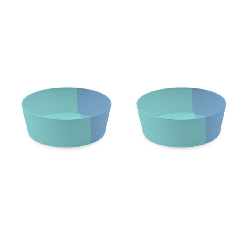 Tarhong Dual Melamine Pet Bowl - Set of 2 - Large - Blue