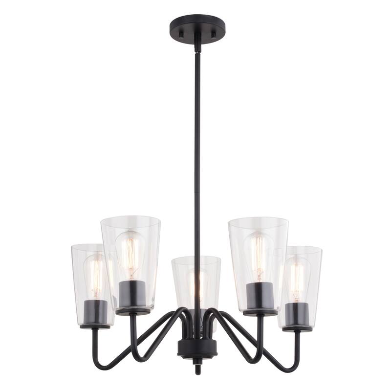 Beverly Chandelier Light Fixture Clear Glass Shade, LED Compatible