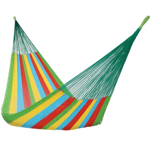 Sunnydaze Multicolor Portable Hand Woven 2-Person Mayan Hammock Double Size