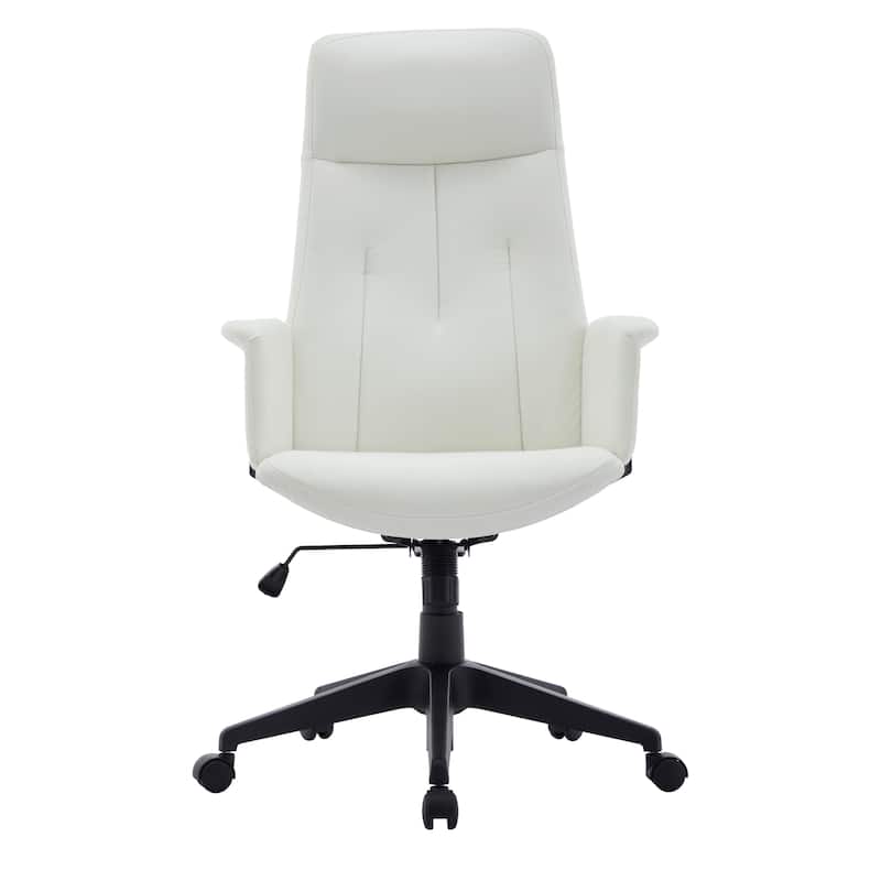 Infini Ergonomic Modern High Back Leather Executive Office Chair with Adjustable Height, Swivel, Padded Armrests & Iron Base