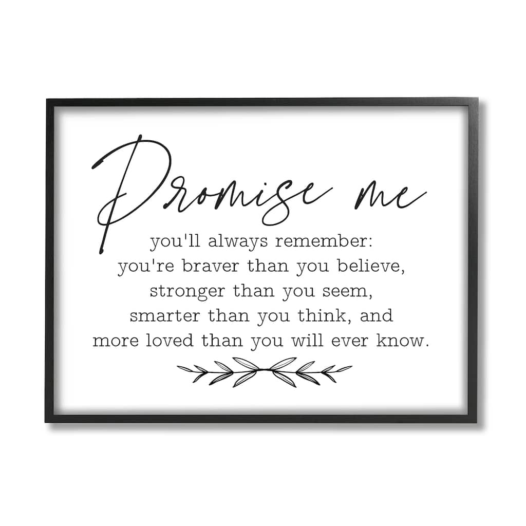 Stupell Inspirational Self Love Quote Casual Botanical Design Framed Wall Art, Design by Lettered and Lined - White