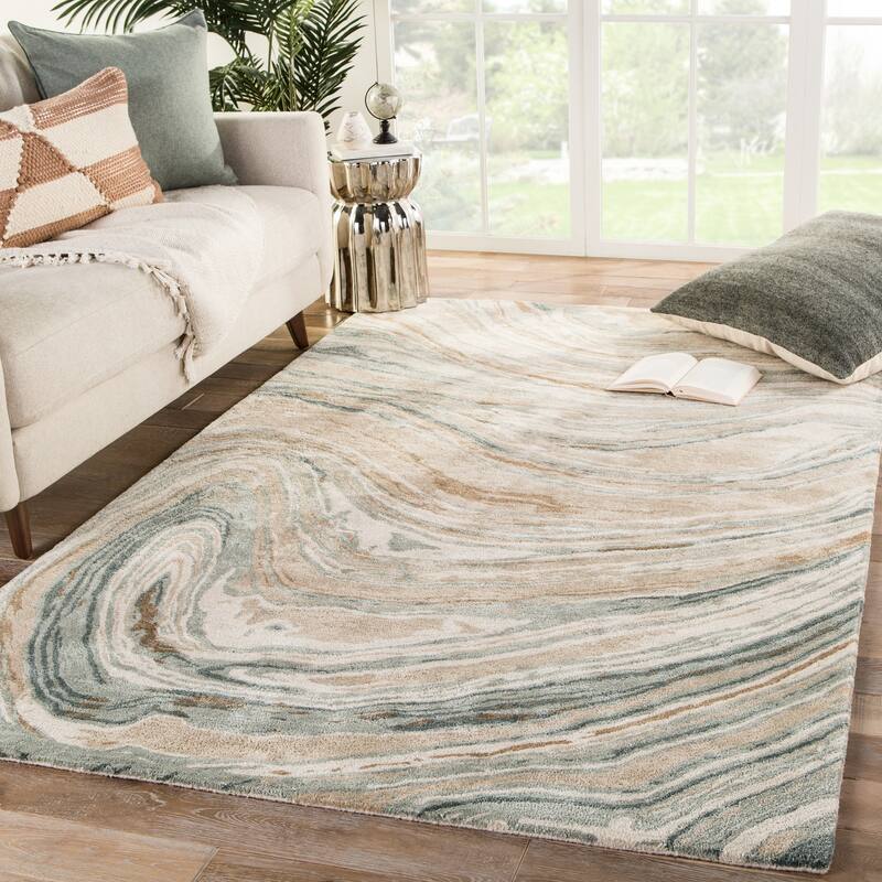 Silver Orchid Leopoldi Handmade Abstract Area Rug