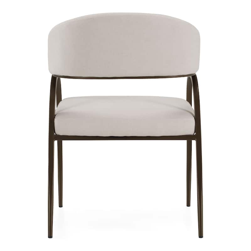Hudson Modern Off-White Fabric & Bronze Dining Chair