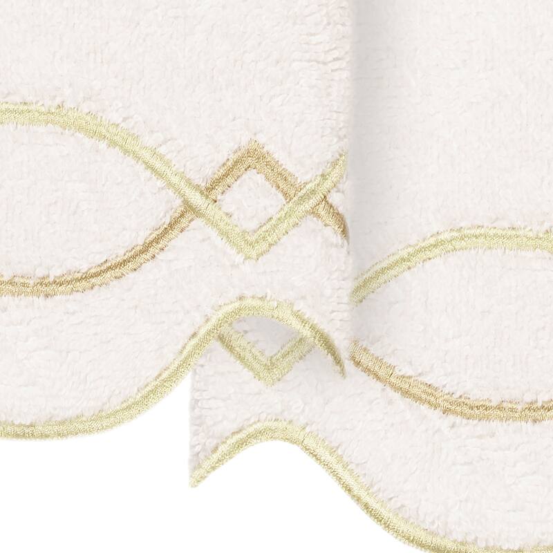 Authentic Hotel and Spa 100% Turkish Cotton DIAMOND CHAIN Scallop Embellished Towel Collection