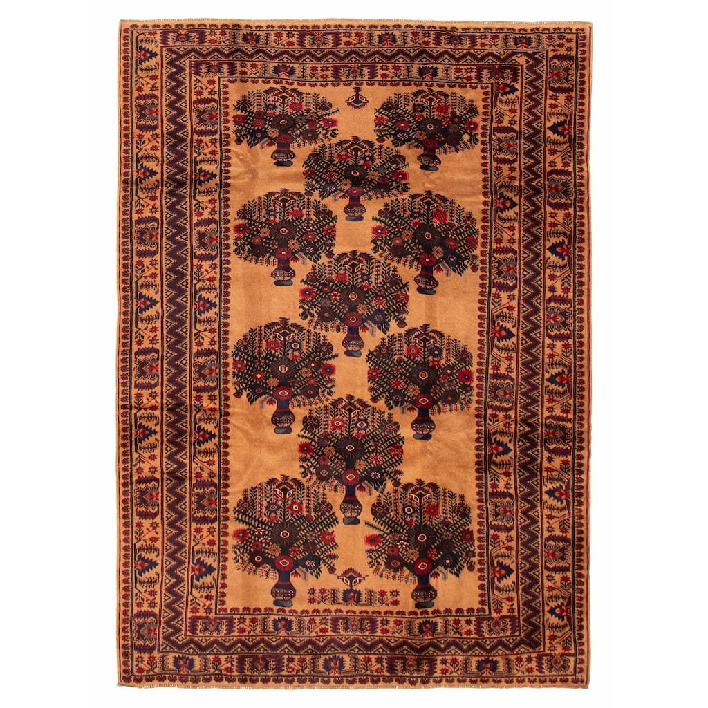 ECARPETGALLERY Hand-knotted Teimani Brown Wool Rug - 6'10 x 9'10