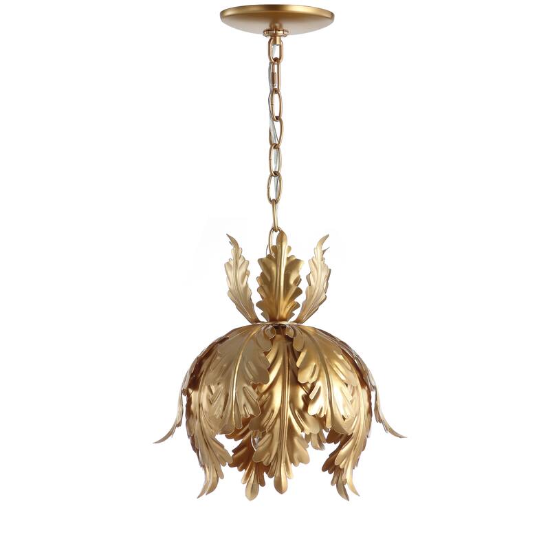 Chase 12" Adjustable Metal LED Pendant, Gold by JONATHAN Y