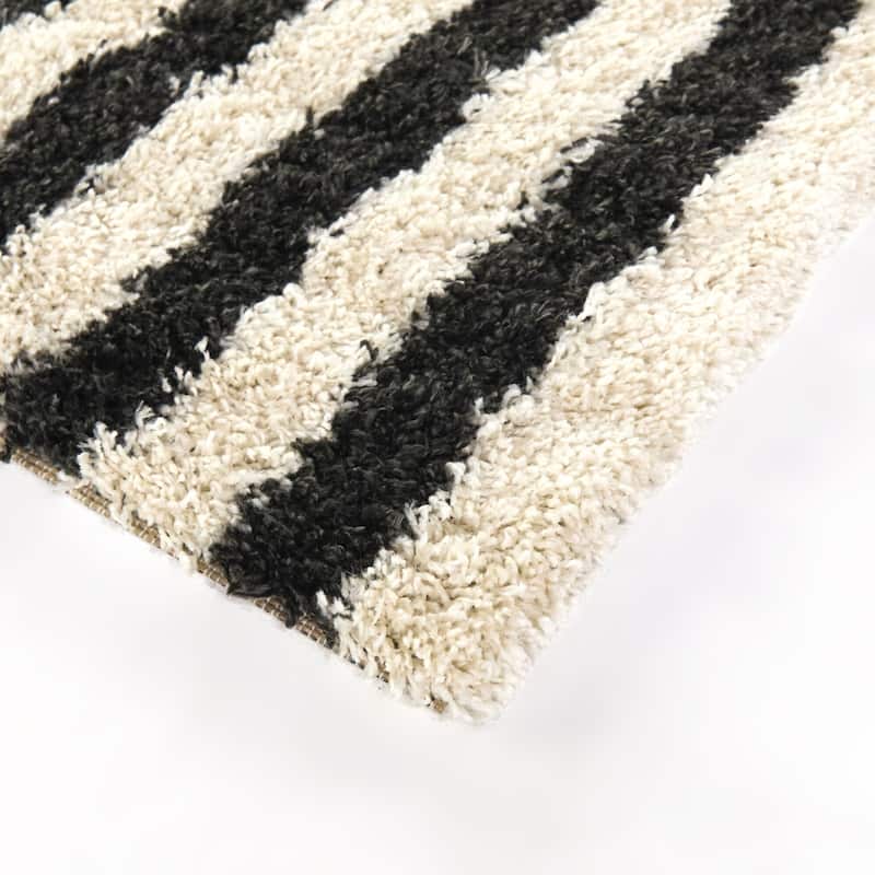 Philbin Striped Shag Area Rug