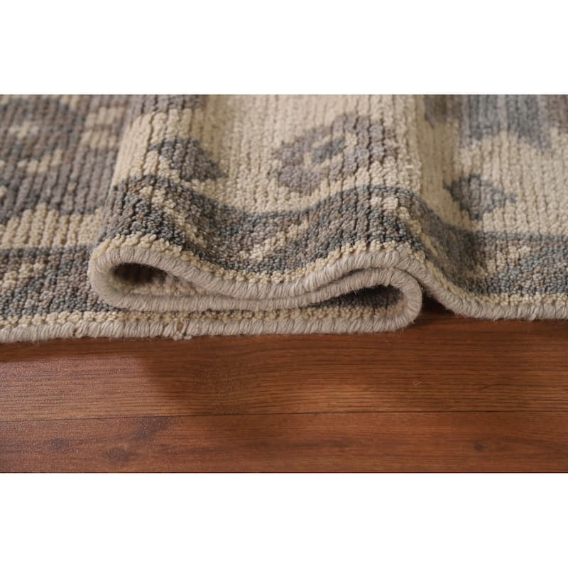 Geometric Moroccan Oriental Area Rug Hand-Knotted Wool Carpet - 5'3"x 7'11"