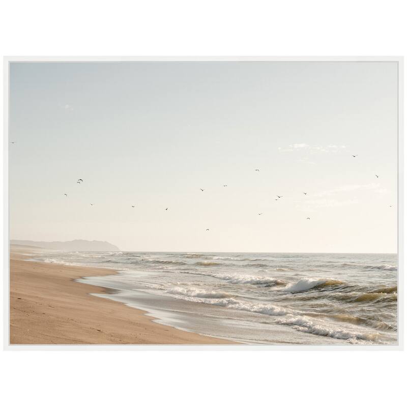 Kate and Laurel Sylvie Coastal Flight Framed Canvas by Crystal Lynn Collins