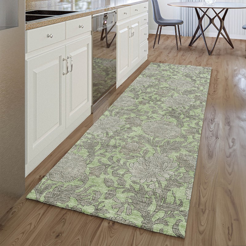 Premium Washable Super Soft Floral Mayfield Rug - Aloe - 2' 3" x 7' 6" - Runner
